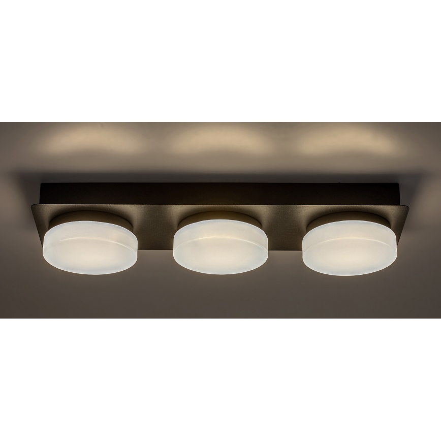 Rabalux - LED Deckenleuchte für Badezimmer 3xLED/6W/230V IP44 Schwarz