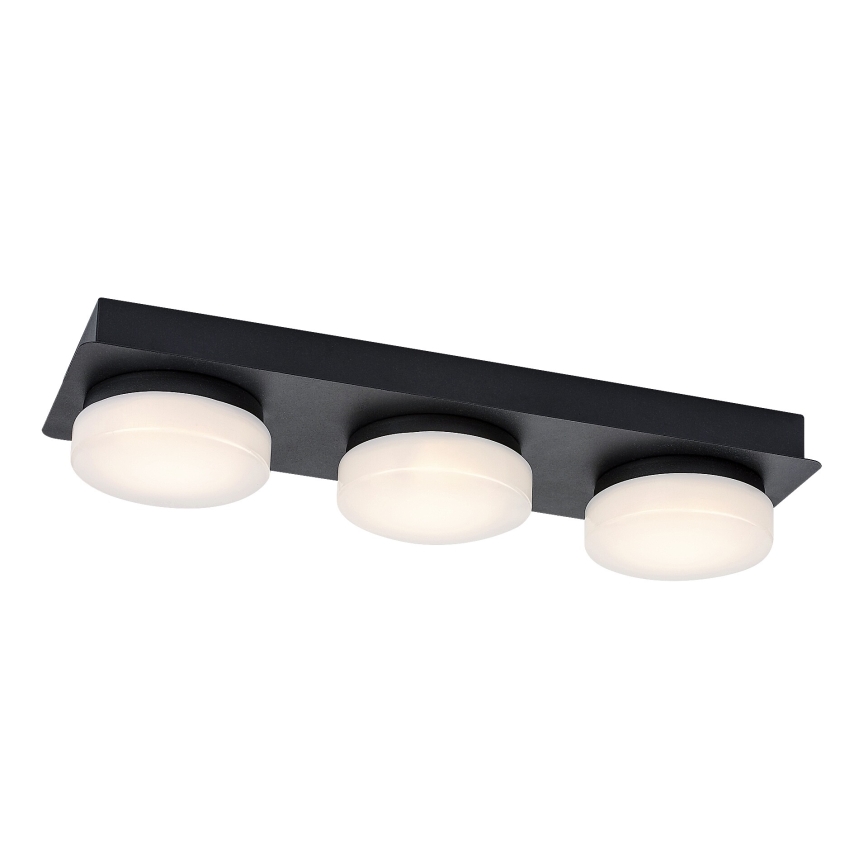 Rabalux - LED Deckenleuchte für Badezimmer 3xLED/6W/230V IP44 Schwarz