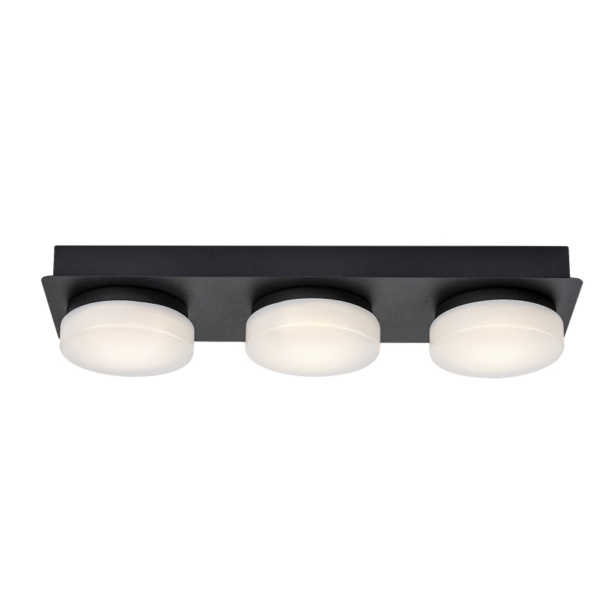 Rabalux - LED Deckenleuchte für Badezimmer 3xLED/6W/230V IP44 Schwarz