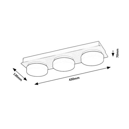 Rabalux - LED Deckenleuchte für Badezimmer 3xLED/6W/230V IP44 Schwarz