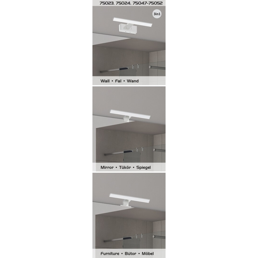 Rabalux - LED-Badspiegelleuchte LED/6W/230V IP44 30 cm, glänzender Chrom