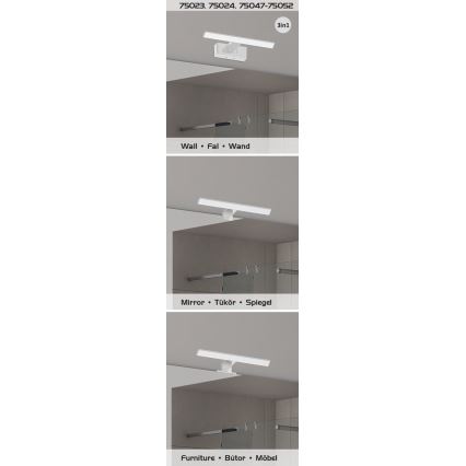 Rabalux - LED-Spiegelleuchte für Badezimmer LED/6W/230V IP44 30 cm schwarz