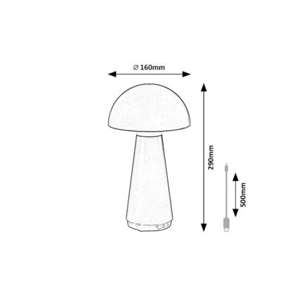 Rabalux - Dimmbare, aufladbare LED-Touch-Tischleuchte für den Außenbereich LED/3W/5V 2000mAh IP44