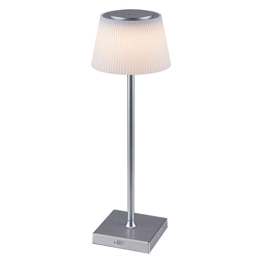 Rabalux - Dimmbare und aufladbare LED-Tischleuchte LED/4W/3,7V 1800 mAh 3000-5000K IP44 silbern