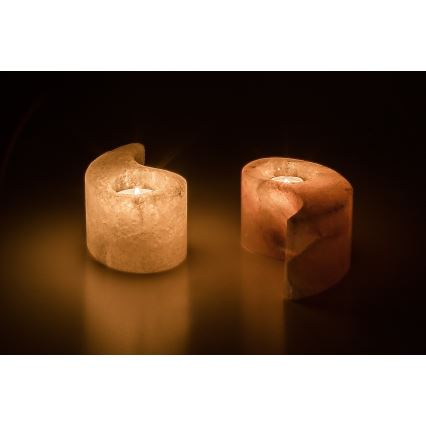 Rabalux - Salzlampe - Kerzenhalter orange/weiß