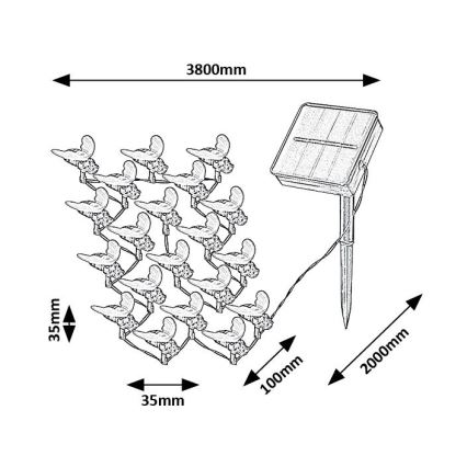 Rabalux - LED-Solarlichterkette 20xLED/0,06W/1,2V IP44 600 mAh