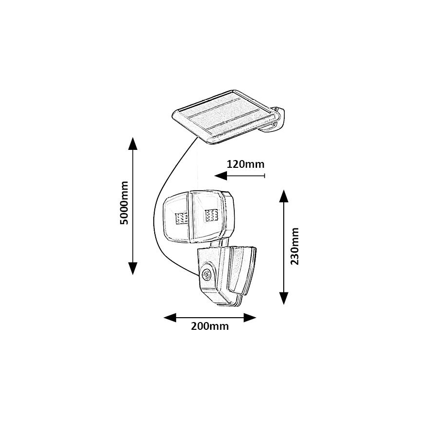 Rabalux - LED-Solarstrahler mit Sensor LED/12W/3,7V IP44