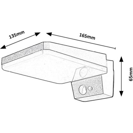 Rabalux - LED dimmbare Solar-Wandleuchte mit Sensor LED/4,4W/3,7V IP54 schwarz 2200 mAh