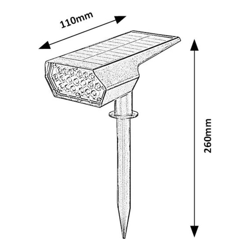Rabalux - LED Solarleuchte LED/0,5W/3,7V IP65 schwarz 3000 mAh