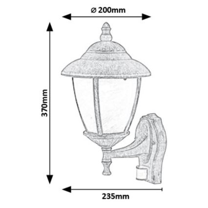 Rabalux - Außenwandleuchte mit Sensor 1xE27/60W/230V IP43 goldfarben
