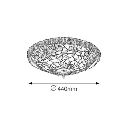 Rabalux - Tiffany-Glas-Deckenleuchte 2xE27/60W/230V Ø 44 cm