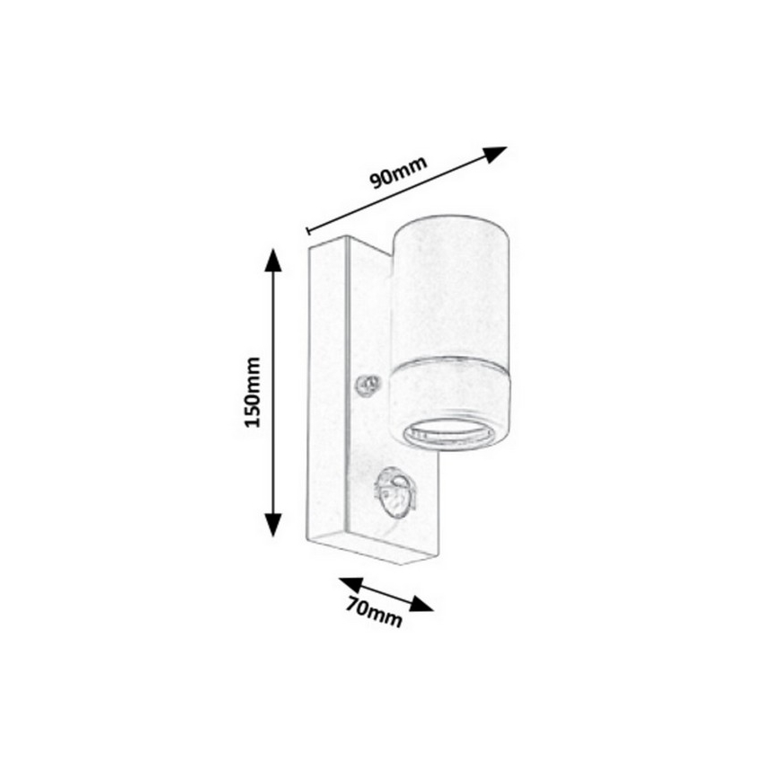 Rabalux - Außen Wandbeleuchtung mit Sensor 1xGU10/10W/230V IP44 weiß