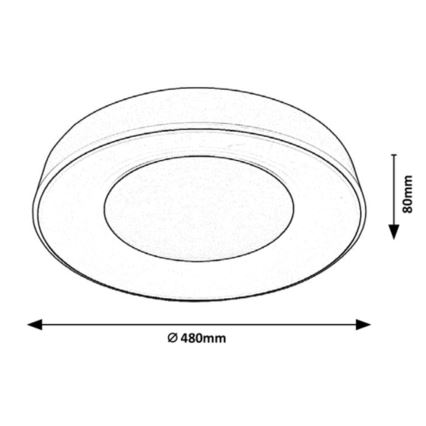 Rabalux - LED dimmbares Deckenleuchte LED/38W/230V 3000-6500K Weiß + Fernbedienung Ø 48 cm