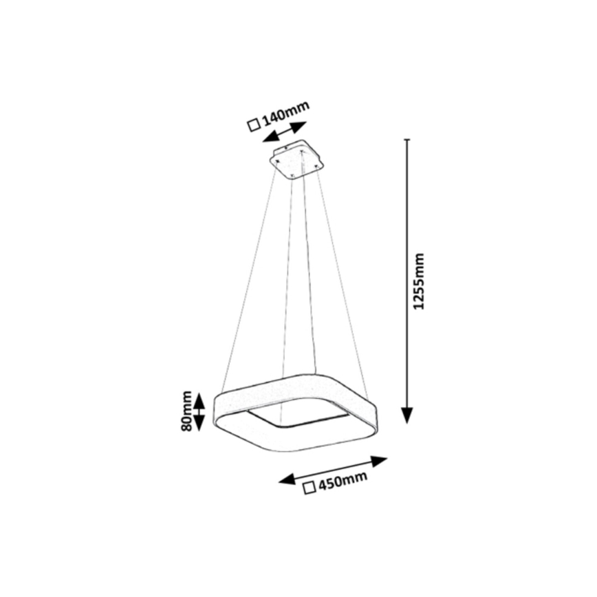 Rabalux - LED dimmbarer Kronleuchter an Kabel LED/28W/230V eckig 3000-6000K + Fernbedienung
