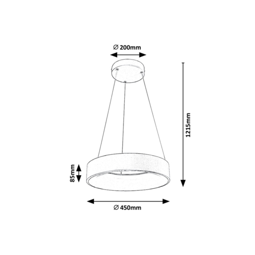 Rabalux - LED dimmbarer Kronleuchter an Kabel LED/24W/230V rund 3000-6000K + Fernbedienung
