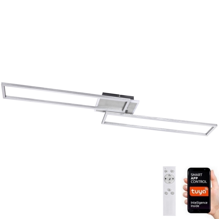 Rabalux - LED dimmbares Deckenleuchte LED/40W/230V 2700-6500K Wi-Fi Tuya mattchrom + Fernbedienung 25x110 cm