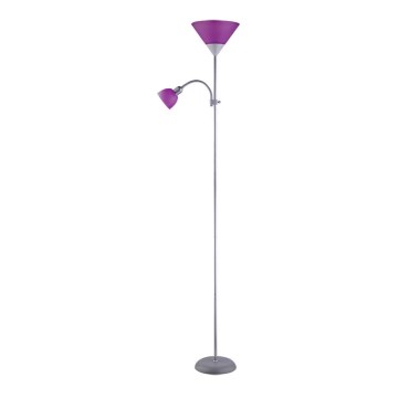 Rabalux - Stehleuchte 1xE27/100W+E14/25W matt Chrom/violett