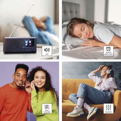 Radio DAB DAB+ FM 3W/5V/4xAA schwarz