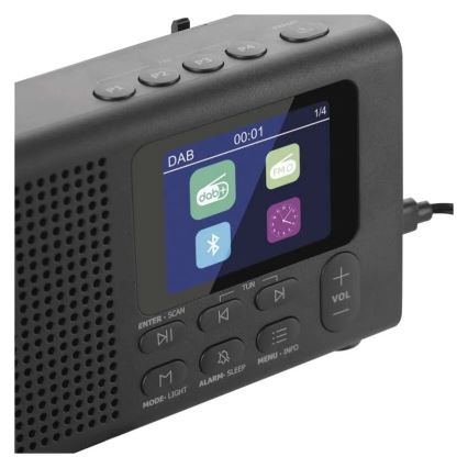 Radio DAB DAB+ FM 3W/5V/4xAA schwarz