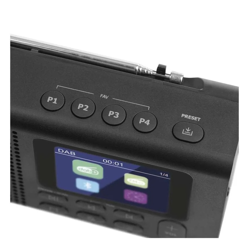 Radio DAB DAB+ FM 3W/5V/4xAA schwarz