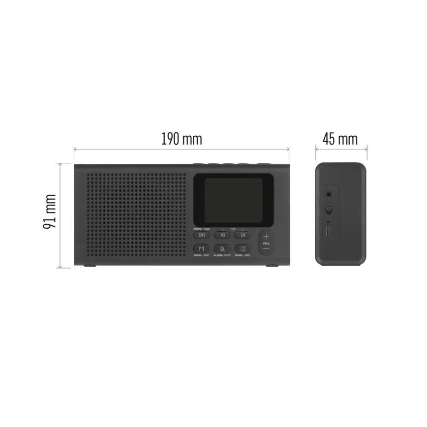 Radio DAB DAB+ FM 3W/5V/4xAA schwarz