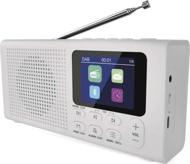 Radio DAB DAB+ FM 3W/5V/4xAA weiß