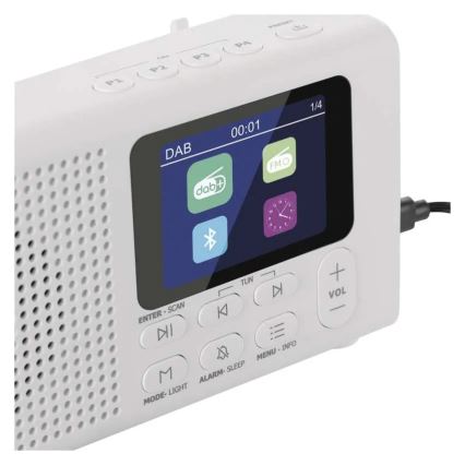 Radio DAB DAB+ FM 3W/5V/4xAA weiß