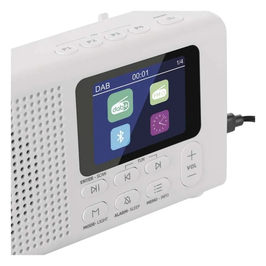 Radio DAB DAB+ FM 3W/5V/4xAA weiß