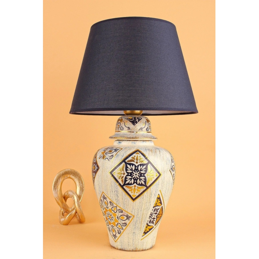RAMZES Tischlampe 1xE27/40W/230V blau/beige