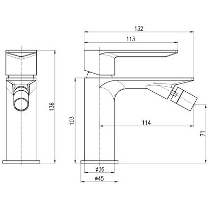 RAV Slezák NL144.0ZRK - Bidetarmatur NIL 13,6 cm, gebürstetes Roségold