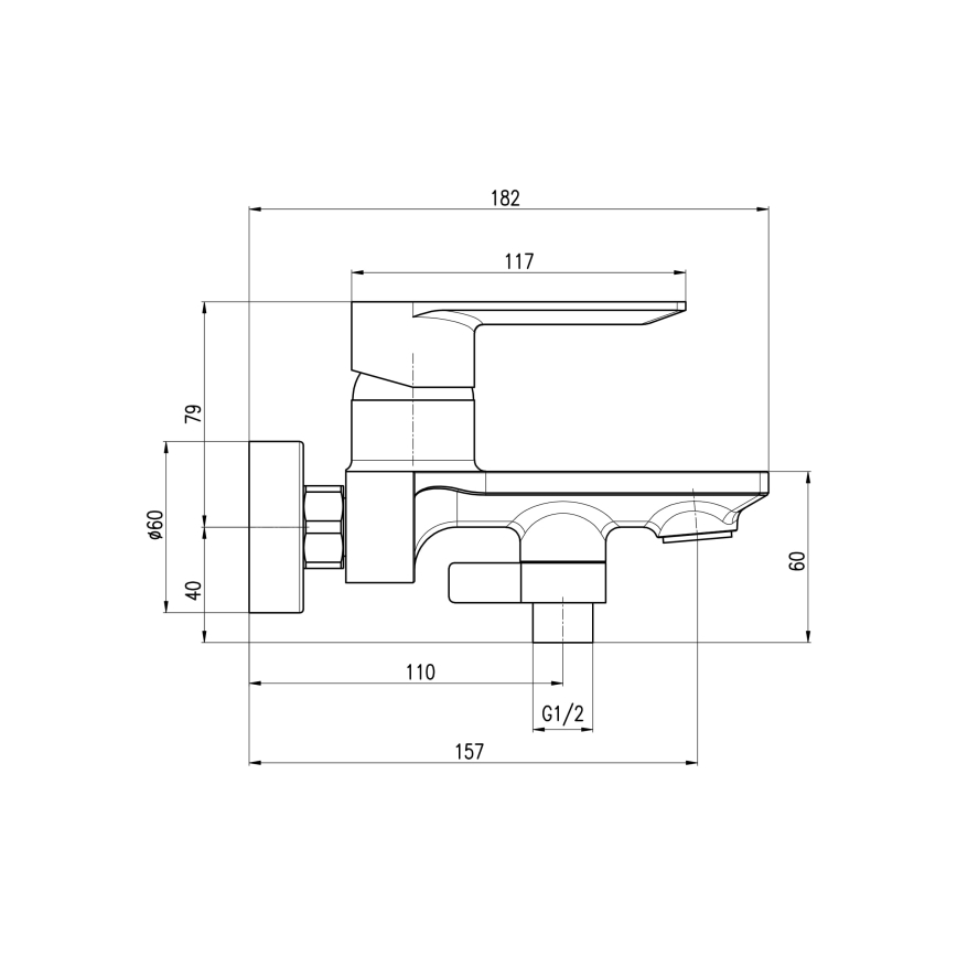 RAV Slezák NL154.5/1MGK - Badewannenset mit Armatur NIL in gebürstetem Grau