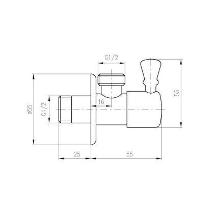 RAV Slezák RV0112 - Eckventil RETRO, glänzender Chrom