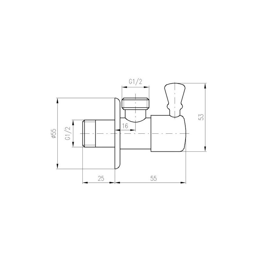 RAV Slezák RV0112 - Eckventil RETRO, glänzender Chrom
