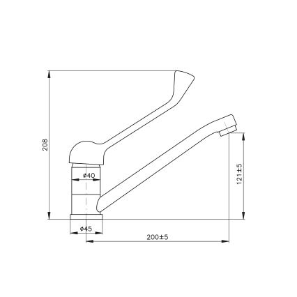 RAV Slezák SA605.0 - Waschtischarmatur mit medizinischem Hebel SAZAVA 20,8 cm, glänzender Chrom