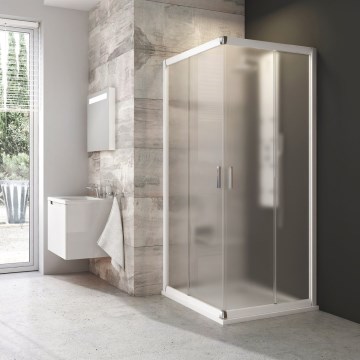 Ravak 1LV40100ZG - BLIX Eck-Duschkabine, vierteilig, 80×80 cm, weiß