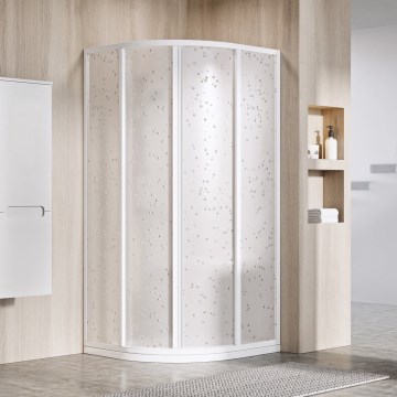 Ravak 3117O10211 - vierteilige viertelkreisförmige Duschkabine SUPERNOVA 90x90 cm weiß