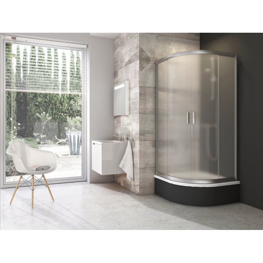 Ravak 3B240U40ZG - BLIX Viertelkreis-Duschkabine, 4-teilig, 80x80 cm, Satin