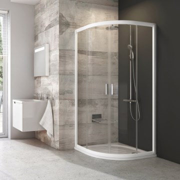 Ravak 3B270100Z1 - Viertelkreis-Duschkabine BLIX, vierteilig, 90x90 cm, weiß