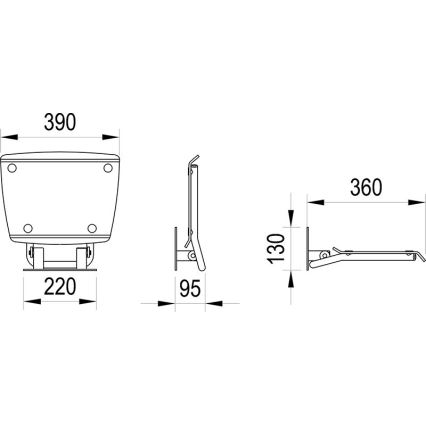 Ravak B8F0000052 - Klappbarer Duschsitz OVO aus Edelstahl