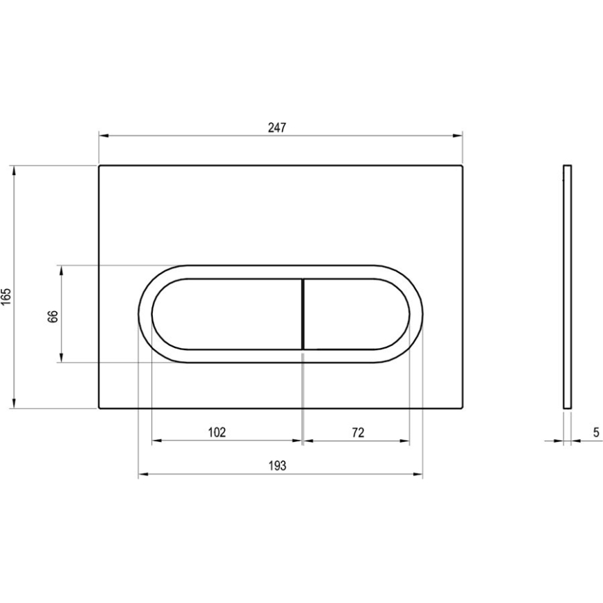 Ravak X01797 - Betätigungsplatte 24,7x16,5 cm CHROME schwarz