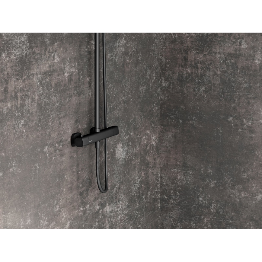 Ravak X070160 - Duschgarnitur mit Thermostatarmatur FREE schwarz