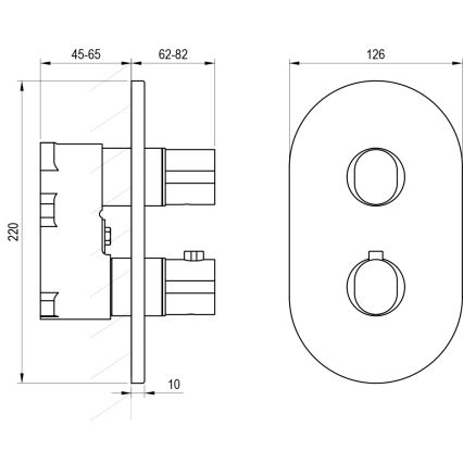 Ravak X070457 – Thermostatische Duscharmatur zur Unterputzmontage, CHROME Hochglanz‑Chrom
