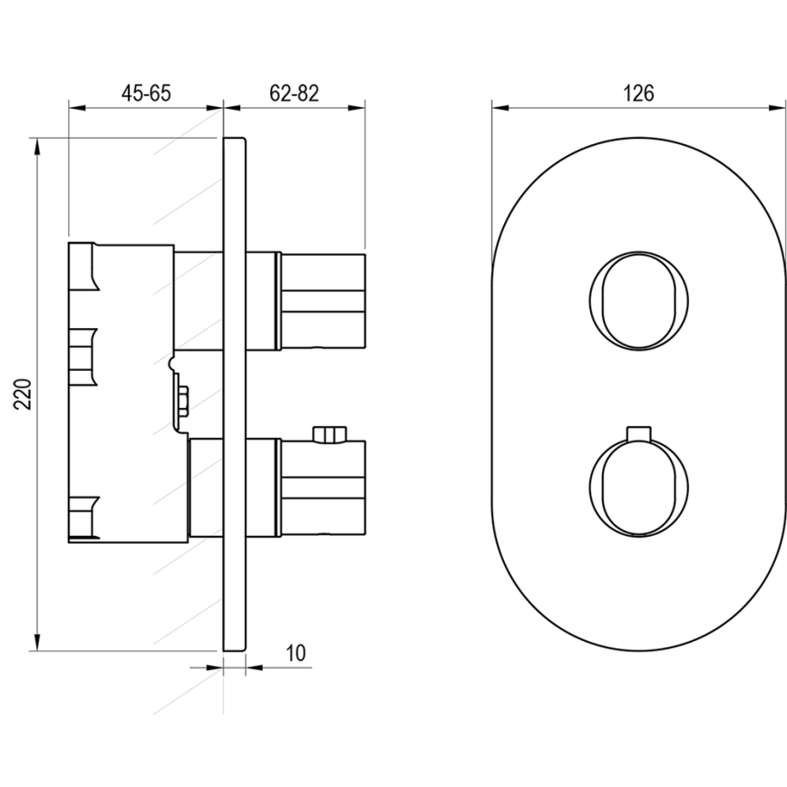 Ravak X070467 - Thermostatische Duscharmatur für Unterputzmontage CHROME schwarz