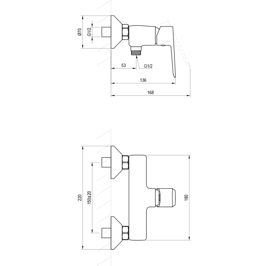 Ravak X070474 - Duscharmatur LIFE glänzender Chrom