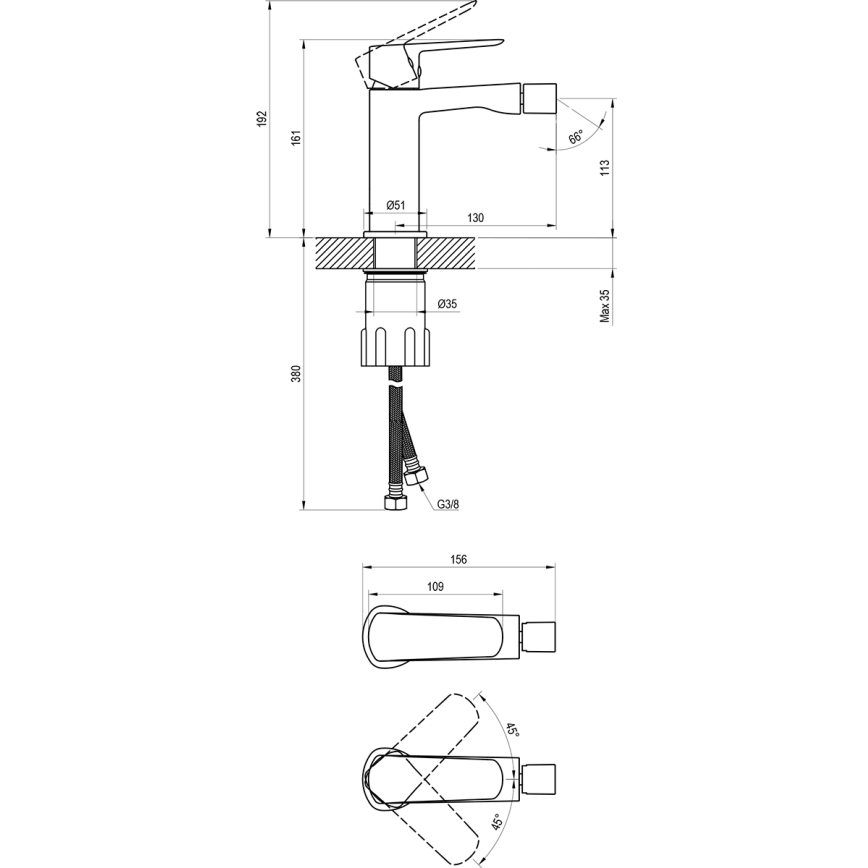 Ravak X070481 - Bidetarmatur LIFE schwarz
