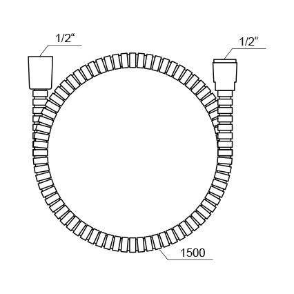 Ravak X07P065 - Duschschlauch aus Kunststoff, 150 cm, glänzender Chrom