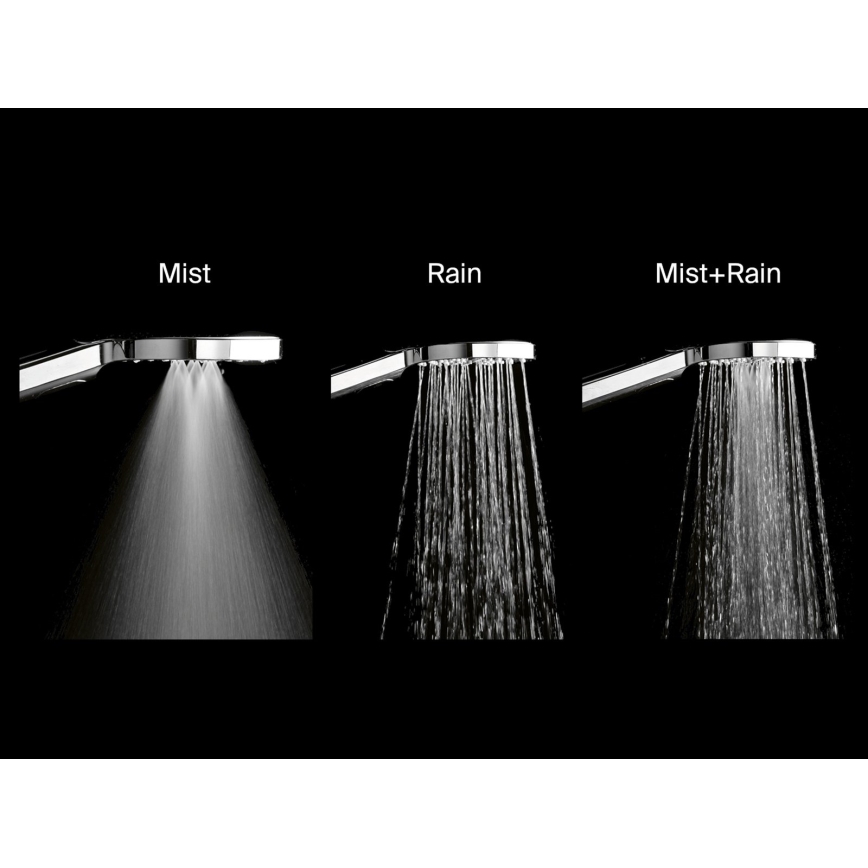 Ravak X07P233 - Handbrause mit Drucktaste FLAT, Hochglanz-Chrom