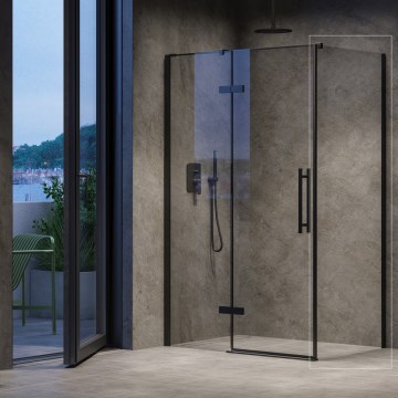 Ravak X9VVA0300Z1 - Feststehende Duschwand COOL 100x195 cm schwarz