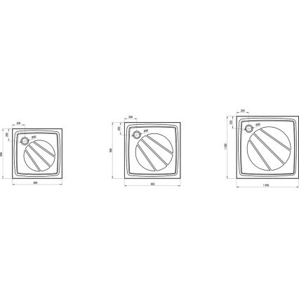 Ravak XA037701010 - Quadratische Duschwanne PERSEUS 90x90 cm, weiß
