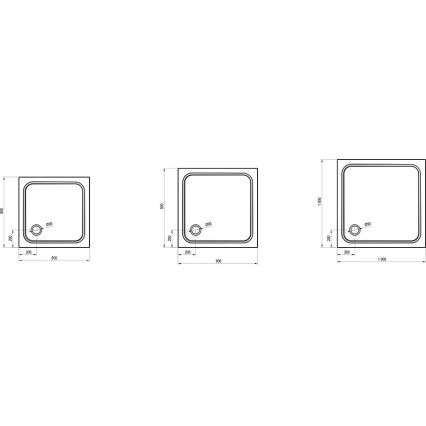 Ravak XA047701010 - Quadratische Duschwanne PERSEUS 90x90 cm weiß